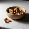 Dulcis hazelnuts Corylus avellana and pistachios Pistacia vera Royalty Free Stock Photo