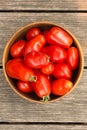 Roma Tomatoes on Wood Planks Royalty Free Stock Photo