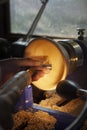 Wooden bowl making on lathe