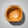 A wooden bowl with a smooth finish and a light brown hue is shown from above Royalty Free Stock Photo