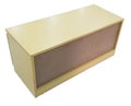 Wooden box with drawer on white background