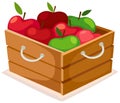 Wooden box of apples Royalty Free Stock Photo