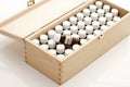 Wooden box with Bach flower remedies Royalty Free Stock Photo