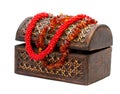 Wooden box with beads