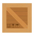 wooden box for the delivery and transportation of goods made of wood vector illustration Royalty Free Stock Photo