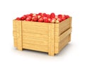 Wooden box full of fresh apples Royalty Free Stock Photo