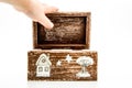 wooden box for gift Royalty Free Stock Photo