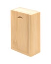 Wooden box isolated on white background. Wood package made from bamboo material.  Clipping path Royalty Free Stock Photo