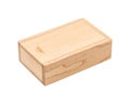 Wooden box isolated on white background. Wood package made from oak material.  Clipping path Royalty Free Stock Photo