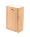 Wooden box isolated on white background. Wood package made from oak material.  Clipping path Royalty Free Stock Photo