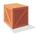 Wooden box isometric vector icon. Pallets fruits and vegetables transportation container