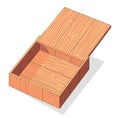 Wooden box isometric vector icon. Pallets fruits and vegetables transportation container