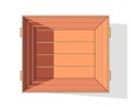 Wooden box isometric vector icon. Pallets fruits and vegetables transportation container