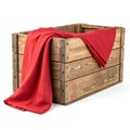 Wooden box with red cloth Royalty Free Stock Photo