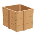 Wooden box. Retail, logistics, delivery, storage concept. Delivery container, empty parcel or shipping crates isolated