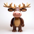 Wooden Moose Toy With Cartoonish Realism - High Quality And Detailed