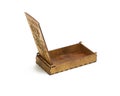 Wooden box on white background