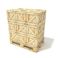 Wooden boxes on euro pallet. 3D render