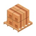 wooden boxes in pallet Royalty Free Stock Photo