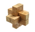 Wooden brain teaser puzzle toy game