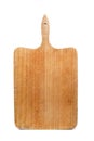 Wooden bread board on white background