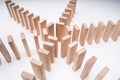 Wooden Bricks Arranged In A Circular Form Over White Background