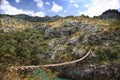 Wooden bridge across canyon Royalty Free Stock Photo