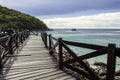 Wooden Bridge with beautiful seacape