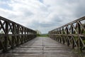 Wooden Bridge, Blue Sky and Clouds Royalty Free Stock Photo