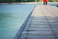 Wooden bridge blur background Royalty Free Stock Photo