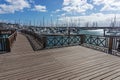 Wooden bridge at the boat harbor of Marina Rubicon in Playa Blanca. Lanzarote Royalty Free Stock Photo