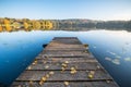 Wooden bridge on the BurgÃÂ¤schisee lake BurgÃÂ¤schi, Switzerland Royalty Free Stock Photo