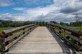 Wooden bridge at Colony Farm Regional Park.