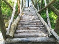 Cross a wooden bridge Royalty Free Stock Photo