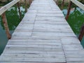 Wooden bridge cross the river
