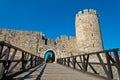 Wooden bridge at the entrance of Kalemegdan fortress in Belgrade Royalty Free Stock Photo