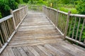 Wooden bridge in the garden