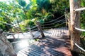 Wooden bridge in the garden