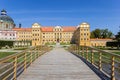 Wooden bridge of the historic castle of Jaromerice nad Rokytnou Royalty Free Stock Photo