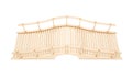 Wooden bridge isolated on white background. Top view. 3D rendering illustration. Royalty Free Stock Photo