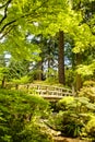 Wooden bridge, Japanese Garden, Portland, Oregon Royalty Free Stock Photo