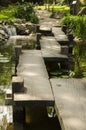 A wooden bridge in the Japanese garden Royalty Free Stock Photo