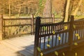 Wooden bridge in Maksimir park.