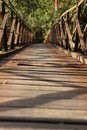 wooden bridge in the middle of the forest Royalty Free Stock Photo