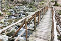 Wooden bridge mountain Royalty Free Stock Photo