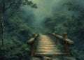 Wooden bridge at natural trail