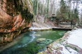 Wooden bridge in nature Royalty Free Stock Photo