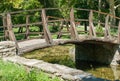 The wooden bridge over the lake Royalty Free Stock Photo