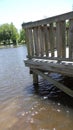 Wooden bridge over lake Royalty Free Stock Photo