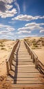 Wooden Bridge Over Mississippi River: A French Landscape Inspired Walkway